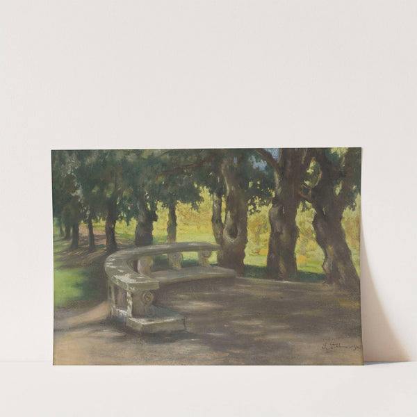 Oak lane in the park by Villa Borghese in Rome (1924) by Kazimierz Stabrowski