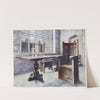 Oak trestle table, &#039;Mine host&#039;s&#039; chair by Edwin Foley