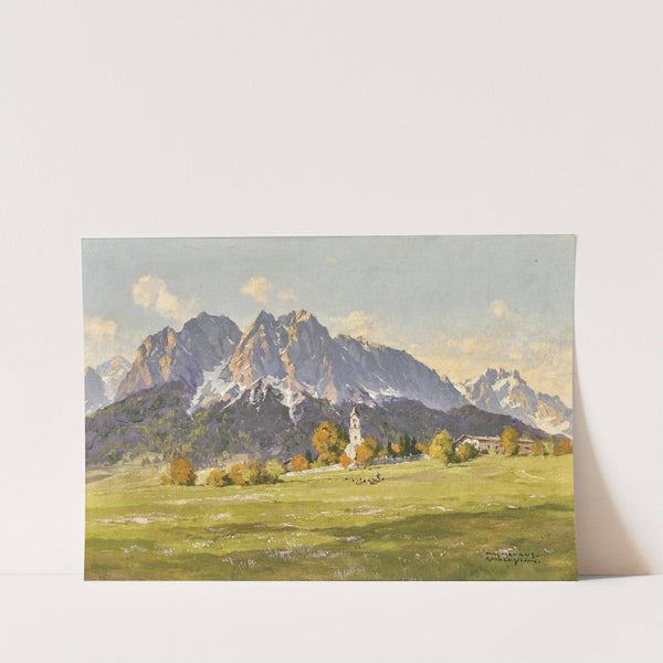 Obergrainau mit Zugspitze und Waxenstein by Hans Maurus