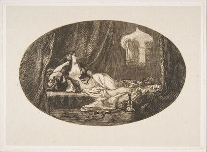 Odalisque reclining in a harem (1857)