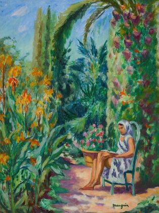 Odette dans le jardin de l’Oustalet