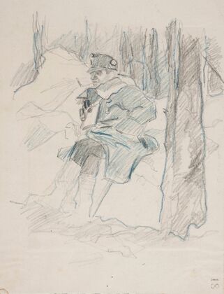Oficer Legionu UKraińskich Strzelców Siczowych (1914-1920) w lesie