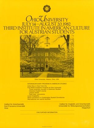 Ohio University, July 14- August 20, 1982. Third Institute in American Culture for Austrian Students