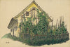 Ohne Titel (Bauernhaus mit Vorgarten)