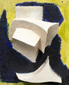 Ohne Titel (Bewegtes Weiss auf Blau und Gelb)