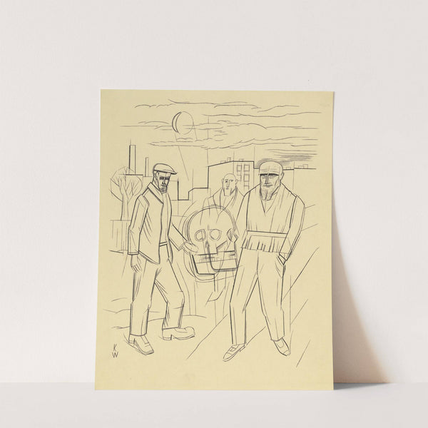 Ohne Titel (drei Männer, Totenkopf) by Karl Wiener