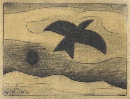 Ohne Titel (fliegender Vogel); aus; ‘Die 150 BlÃ¤tter’