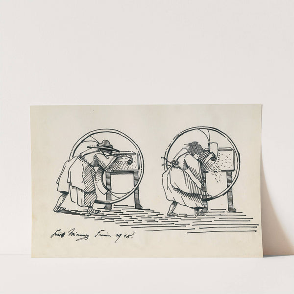 Ohne Titel (Frau beim Arbeiten) by Karl Wiener