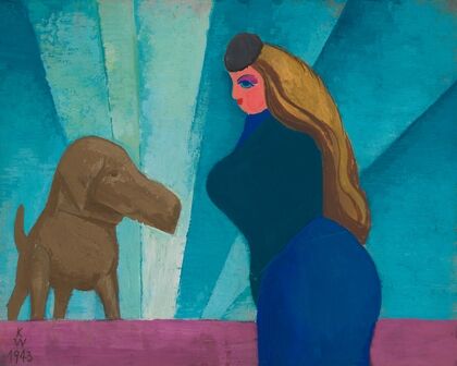 Ohne Titel (Frau und Hund)