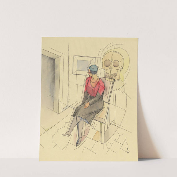 Ohne Titel (sitzende Frau, Totenkopf) by Karl Wiener