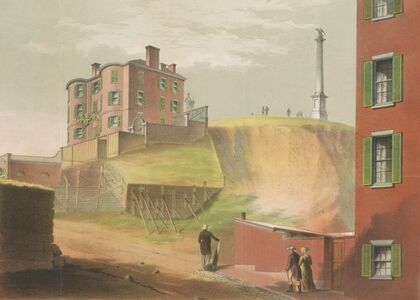 Old Boston. Beacon Hill, with Mr. Thurston’s house, from Bowdoin St.