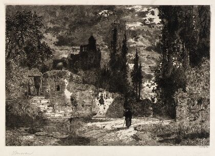 Old Castle and Trees (ca. 1880-1890)
