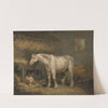 Old horses with a dog in a stable by George Morland