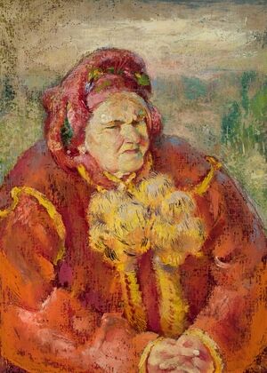 Old Hutsul woman – In the sun (1930)