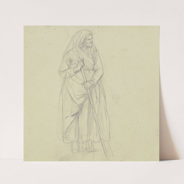 Old peasant woman by Jakob Becker