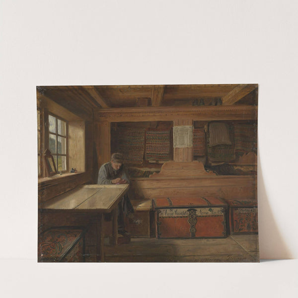 Old Storeroom in Vikøy (1867) by Adolph Tidemand