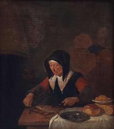 Old Woman at her Meal — size preview
