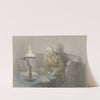Old woman by lamplight (ca. 1860) by Angilbert Göbel