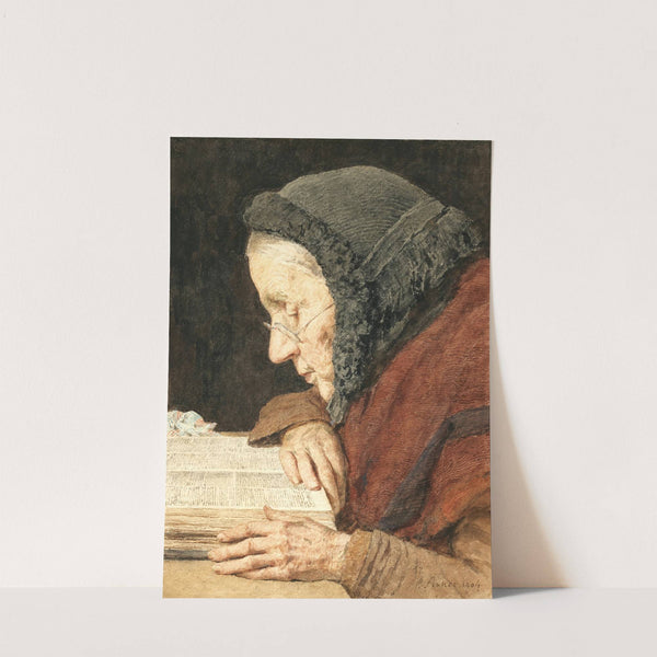 Old Woman Reading The Bible (1904) by Albert Anker