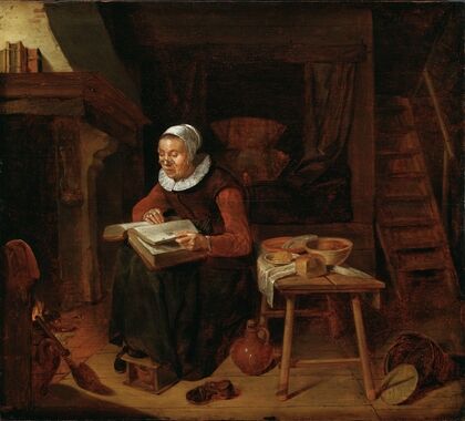 Old Woman Reading the Bible — size preview