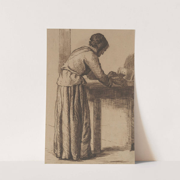 Old Woman Working by Théodule Ribot