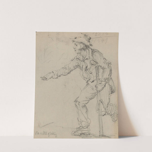 On a bill of lading [Young boy with crutch]. by Felix Octavius Carr Darley