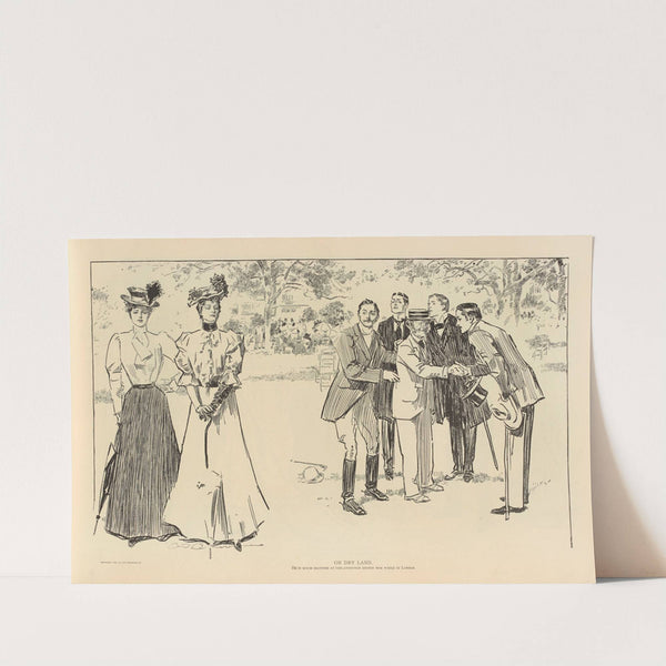 On dry land (1893-1900) by Charles Dana Gibson