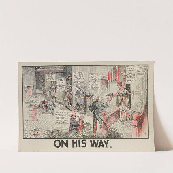 -Pass One- Signed; Uncle Sam (1915) by Carey Cartoon Service