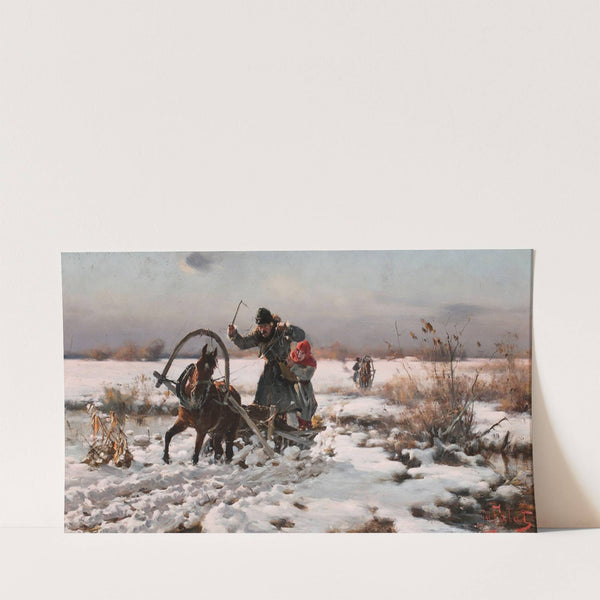 On sleighs through thaw by Julian Falat