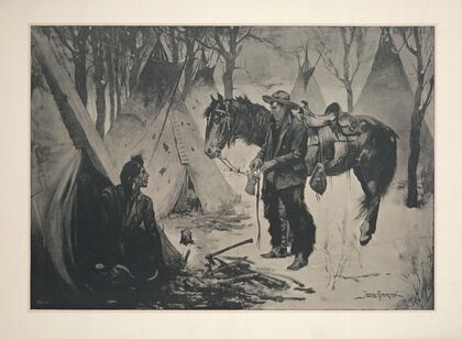 On the Cattle Range–‘What’s the Show for a Christmas Dinner, Chief (1890)