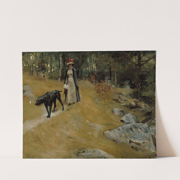 On The Shore Bank (Annie Edelfelt With A Dog) (1883) by Albert Edelfelt