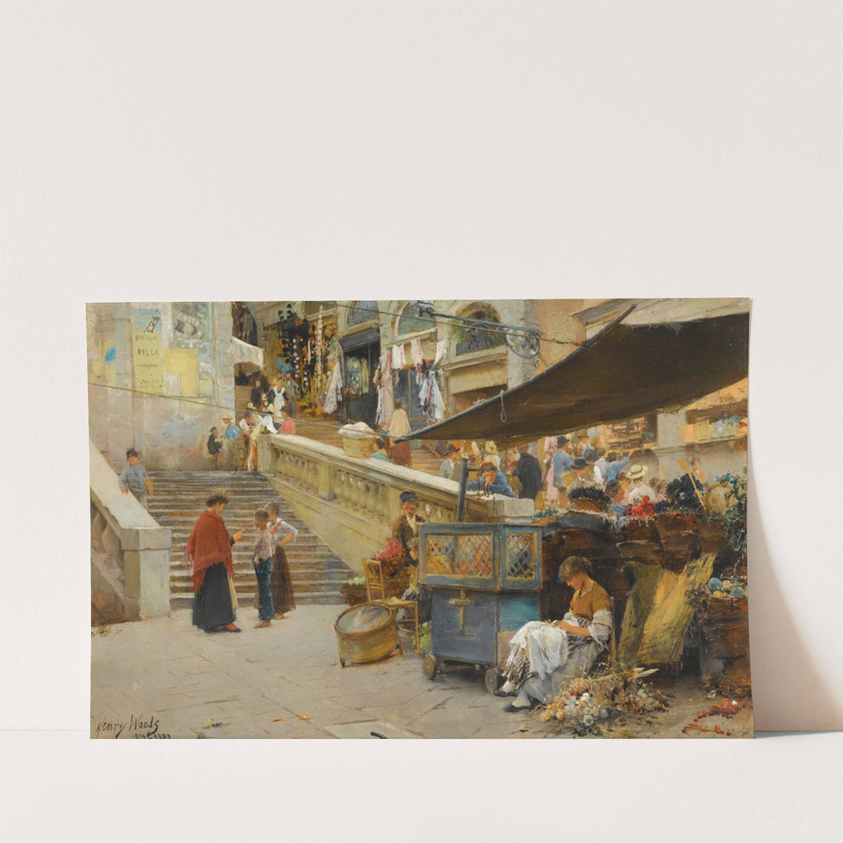 On The Steps Of The Rialto, Venice by Henry Woods