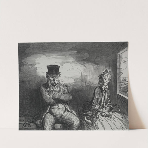 On the Train; A Pleasant Companion (1862) by Honoré Daumier