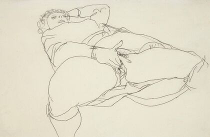Onanierende Frau Mit Gespreizten Schenkeln (Masturbating Woman With Spread Thighs)