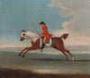 One of Four Portraits of Horses, a Chestnut Racehorse Exercised by a Trainer in a Red Coat- gallopi…