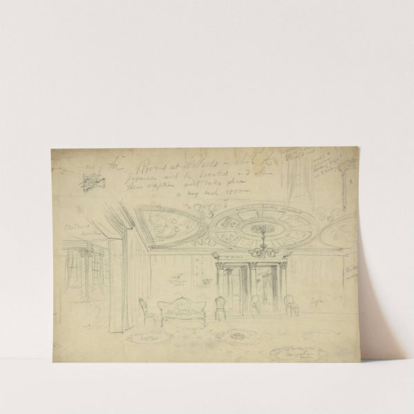 One of the Rooms at Willards in which the Japanese will be located–and where their reception will take place (1860) by Alfred Rudolph Waud
