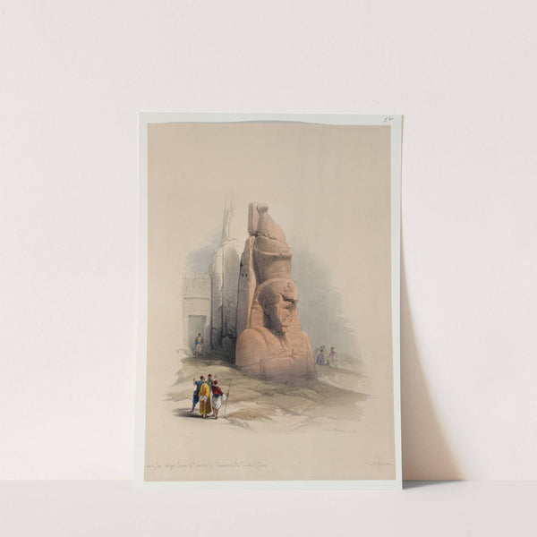One of two colossal statues of Rameses [sic] II. Entrance to the Temple at Luxor. (1846-1849) by David Roberts