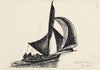 Ontwerp boekillustratie voor Alexander Cohen’s Van Anarchie tot Monarchie; Zeilboot