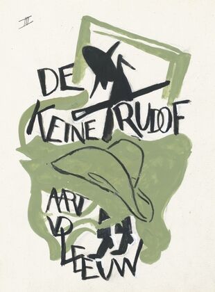 Ontwerp voor boekband van De Kleine Rudolf door Aart van der Leeuw