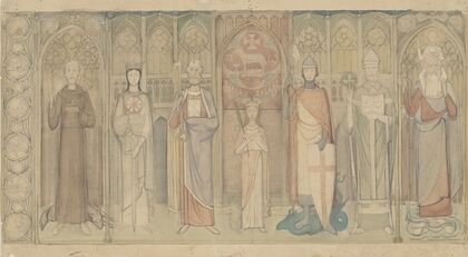 Ontwerp voor de Tweede Bossche Wand; zeven staande heiligen (c. 1869 - c. 1925)
