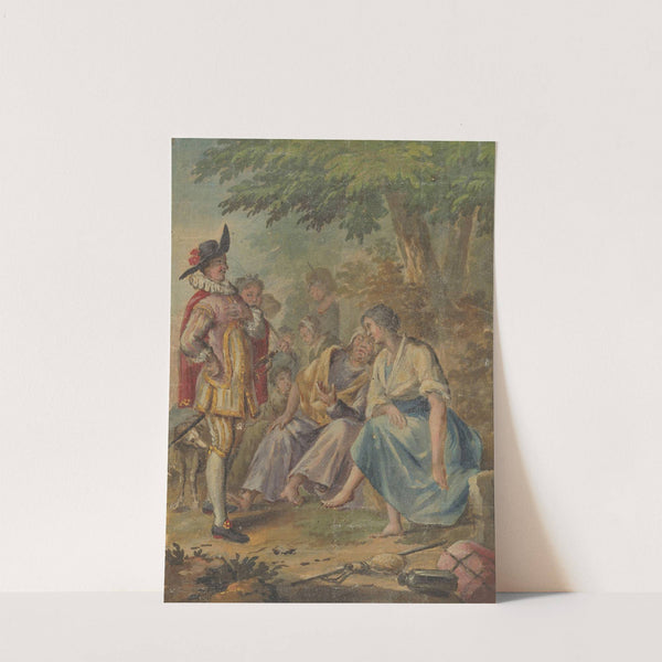 Ontwerp voor een behangselschildering of schilderij met het Spaanse Heidin Preciosa en Don Juan (1719 - 1775) by Rienk Keyert