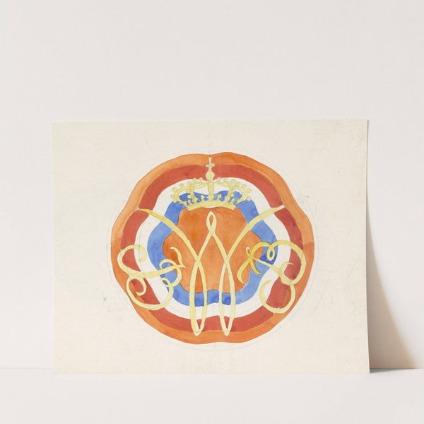 Ontwerp voor een bord met een gekroonde W (1874) by Carel Adolph Lion Cachet