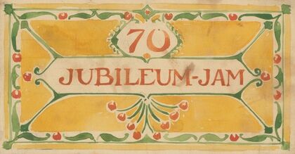 Ontwerp voor een etiket voor jublileumjam