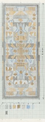 Ontwerp voor een kleed met geometrische motieven