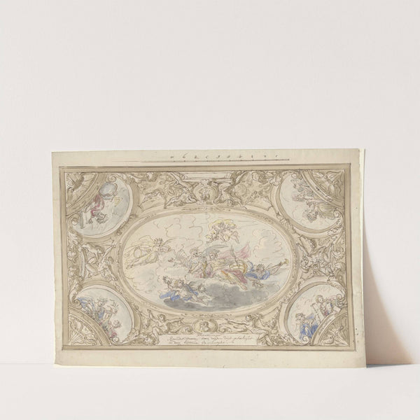 Ontwerp voor een plafondschildering met allegorie op de Roem by Elias van Nijmegen