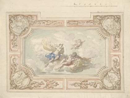 Ontwerp voor een plafondschildering met Diana en Endymion (1677 - 1755)
