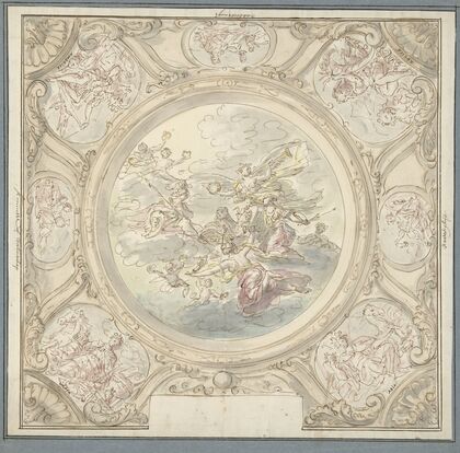 Ontwerp voor een plafondschildering met een allegorie met Minerva (1677 - 1755)