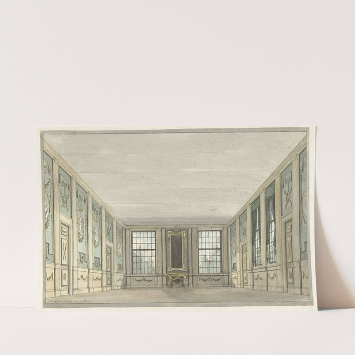 Ontwerp voor een toneeldecor van een interieur by Pieter Barbiers