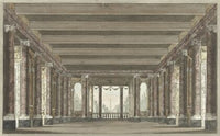 Ontwerp voor een toneeldecor van een zuilengalerij met loggia