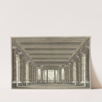 Ontwerp voor een toneeldecor van een zuilengalerij met loggia by Pieter Barbiers